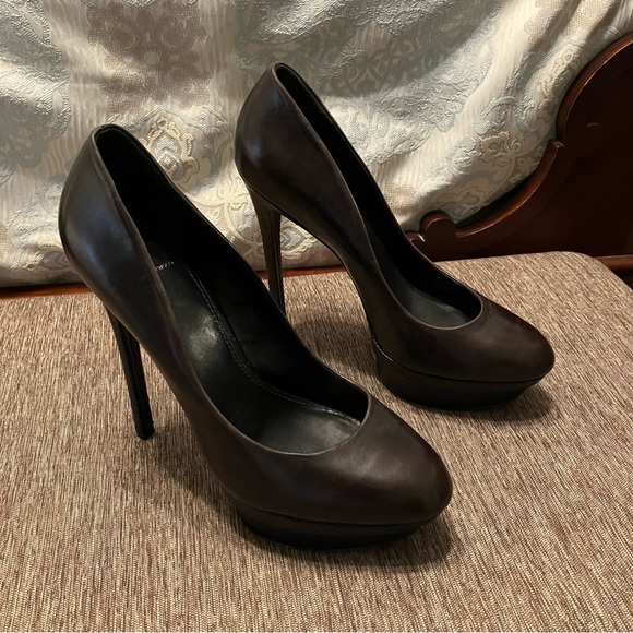 BRIAN ATWOOD Platform Heels BROWN / BLACK Glitter - Sz 10 (EU 41) Very nice! - Picture 5 of 16